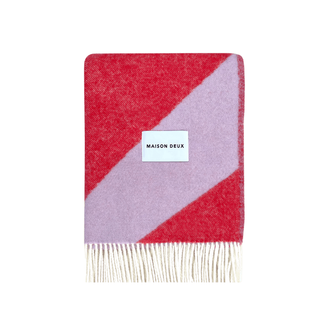 Hovedbilde Swirl Ullpledd - Rød / Lilla