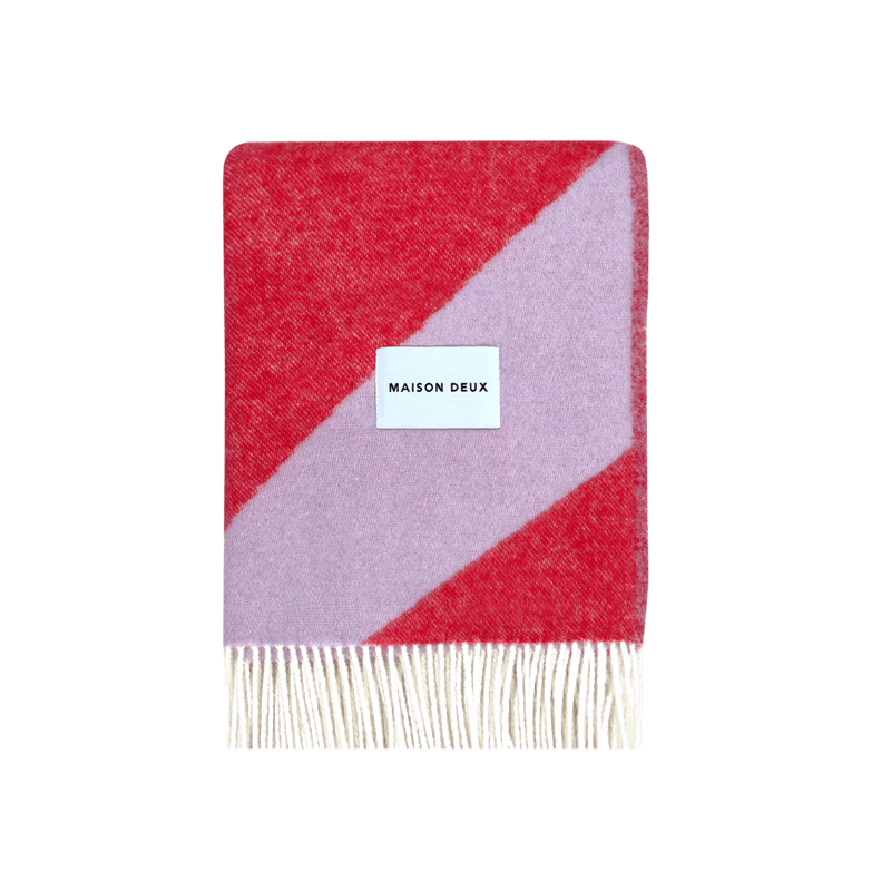 Swirl Ullpledd - Rød / Lilla