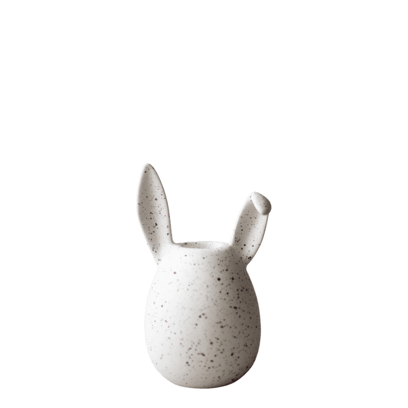 Rabbit candle holder - White dot
