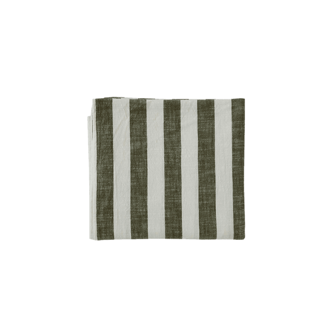 Hovedbilde Grønn og hvit stripet duk - 260 x140