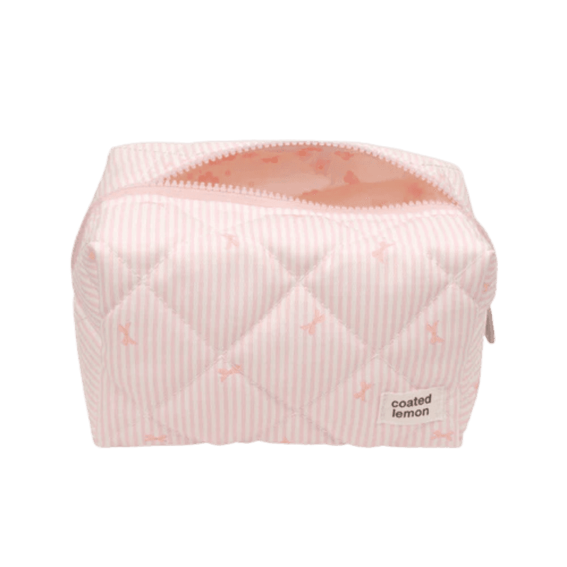 Toalettmappe - Rosa striper 