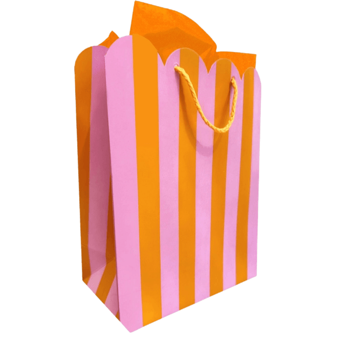 Hovedbilde Gavepose - Rosa /Oransje Striper 