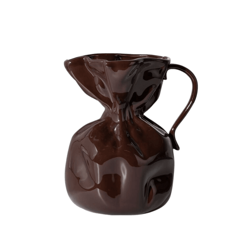 Crumple vase brun