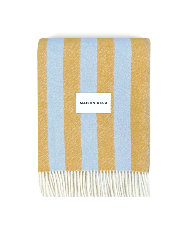 Candy Wrap ullpledd - gul / blå 