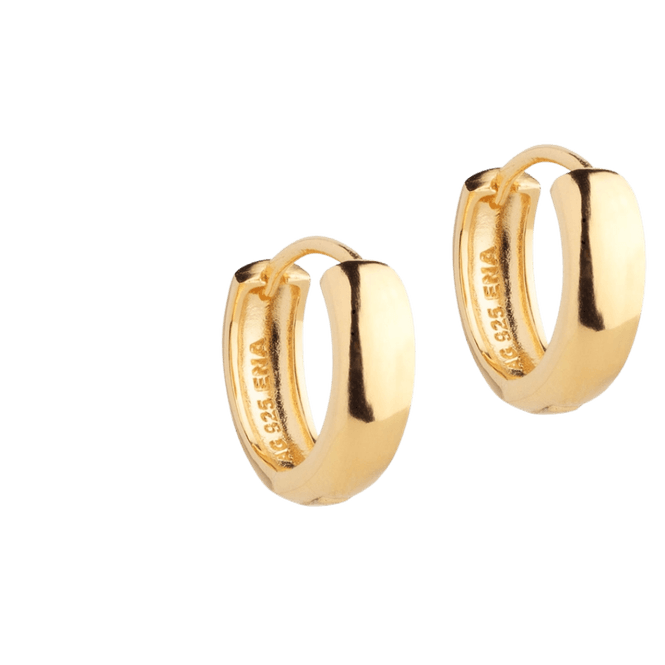 Hovedbilde ENAMEL klassisk hoops, gull 15 mm