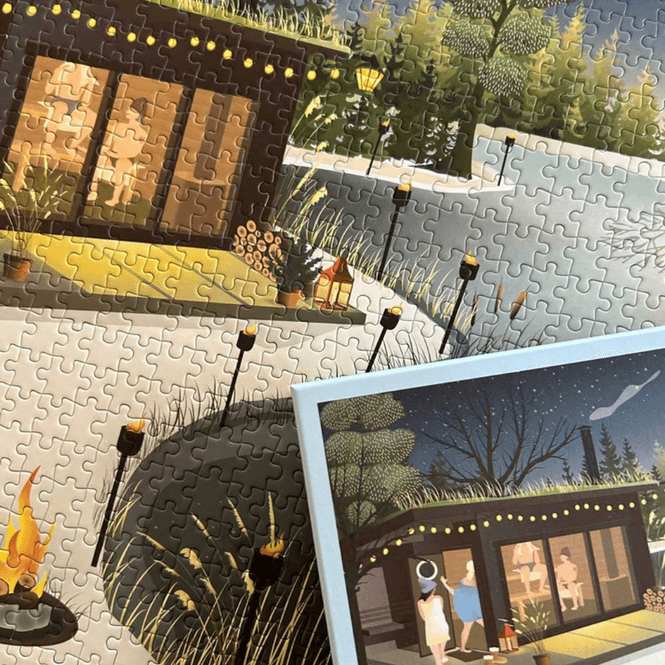 Hovedbilde SAUNA BY THE LAKE Puslespill – 1000 brikker