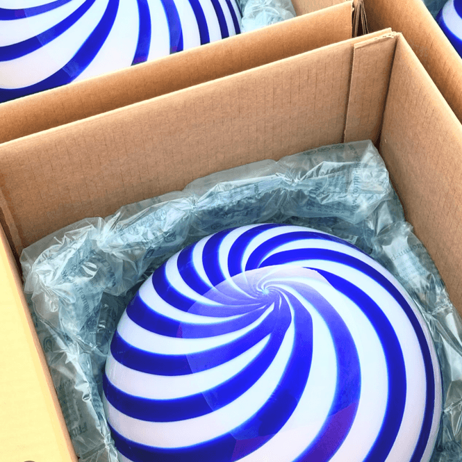 Hovedbilde Murano Candy Pendel Kobolt blå Swirl ...