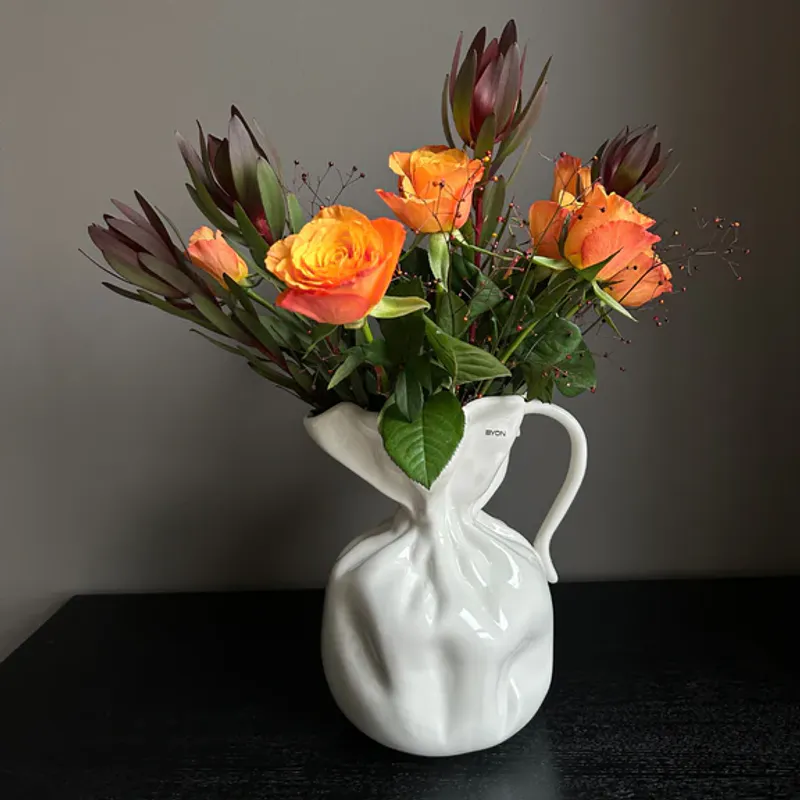 Crumple vase hvit