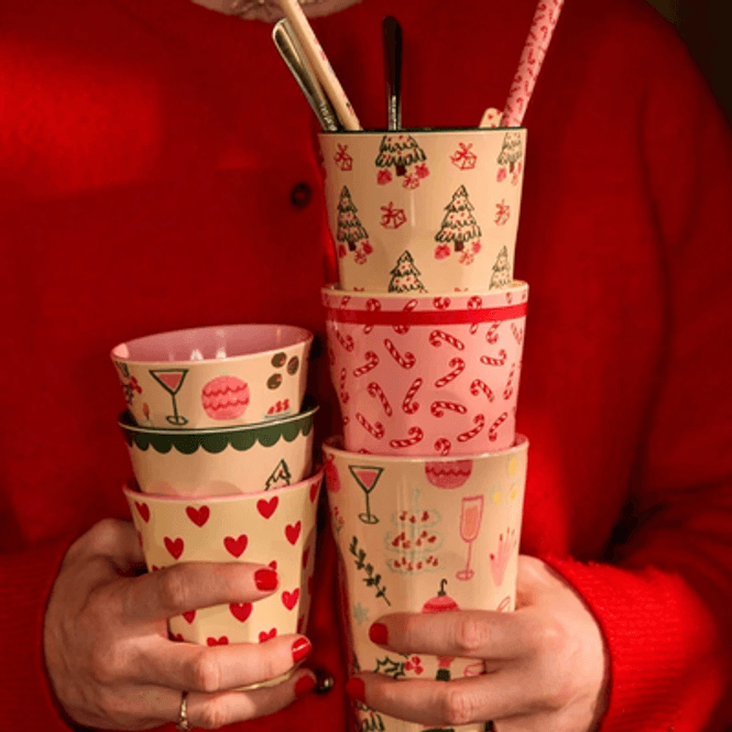 Hovedbilde Medium melamin kopp - Candy cane jul