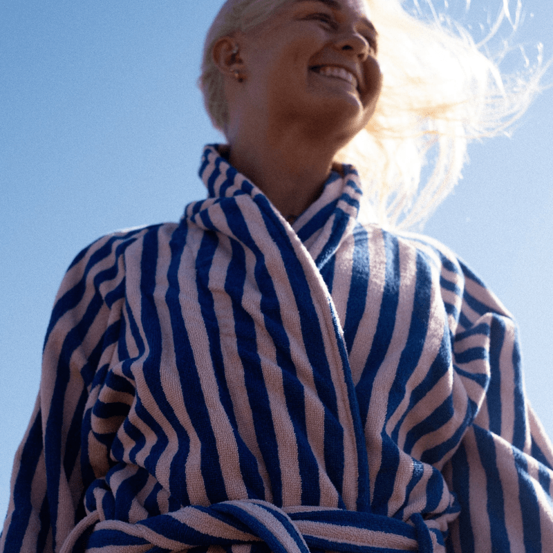 Naram morgenkåpe - dazzling blue & rose