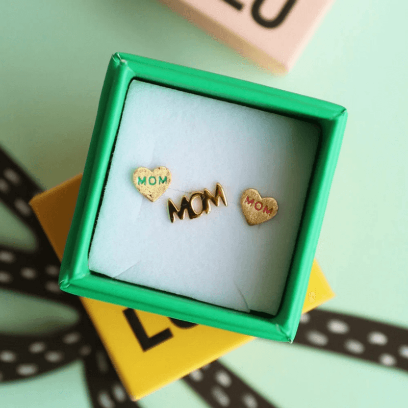 Word - Heart mom - PINK 1 pcs