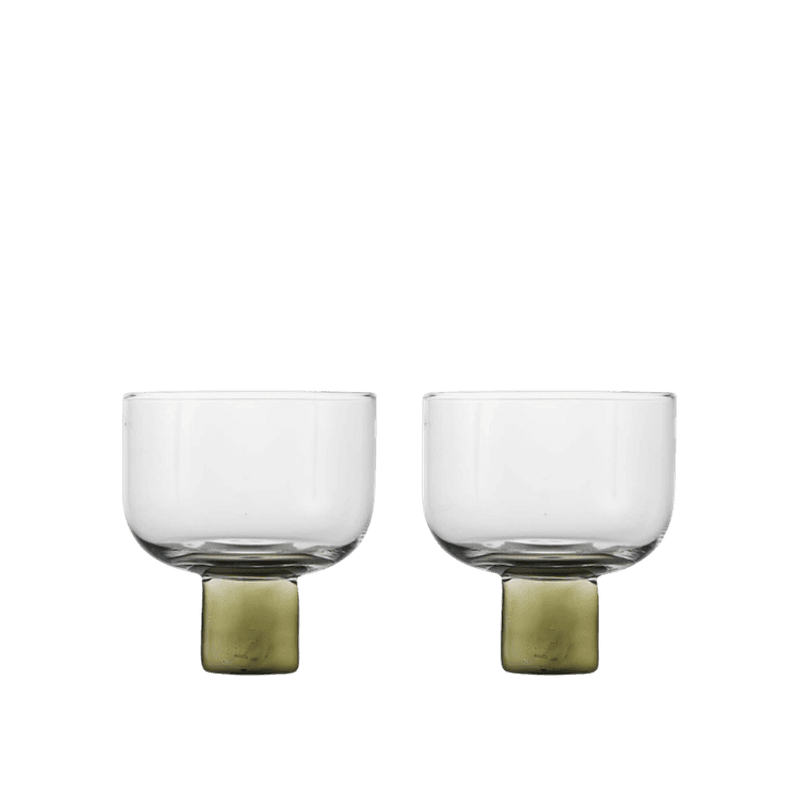 Glass Victoria 2-pk - Olive/Klart glass