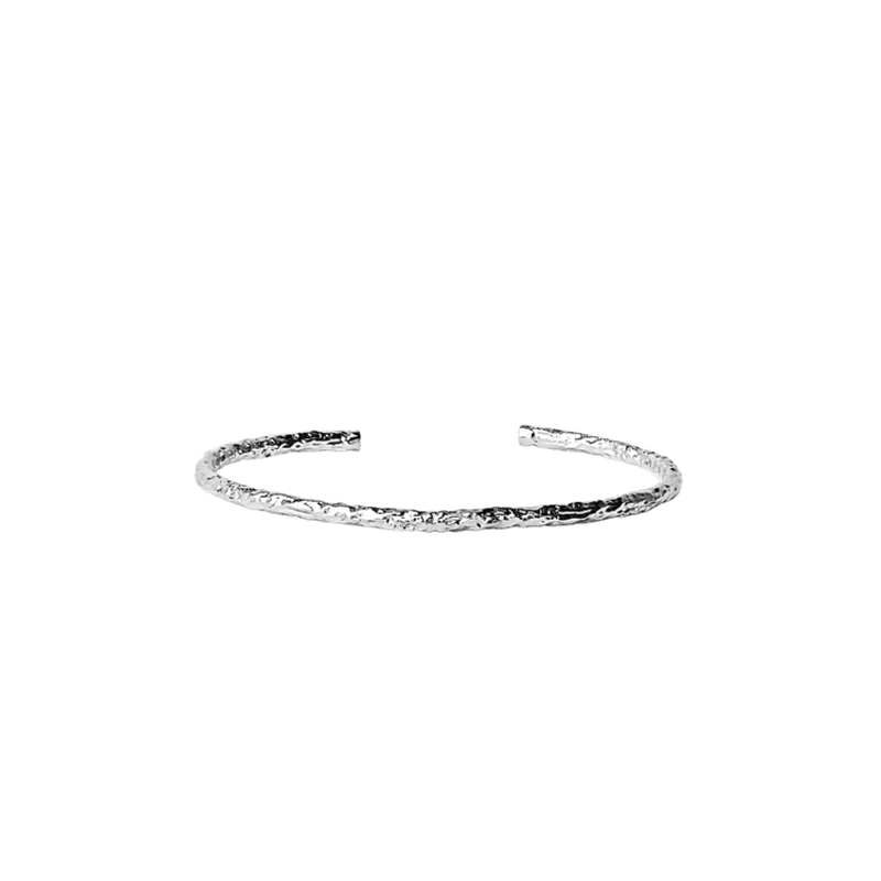 Textured Bangle Bracelet Silver