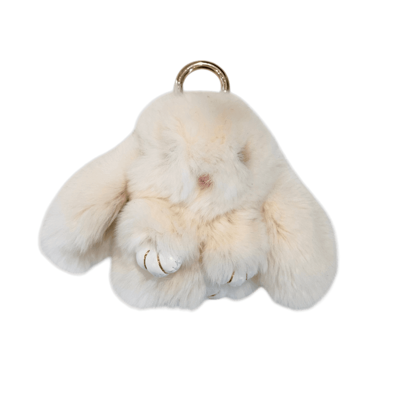 Fluffy bunny bag charm - Pale Yellow