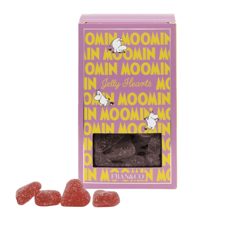 Moomin Jelly Hearts – sukkerdryssede geléhjerter godteri