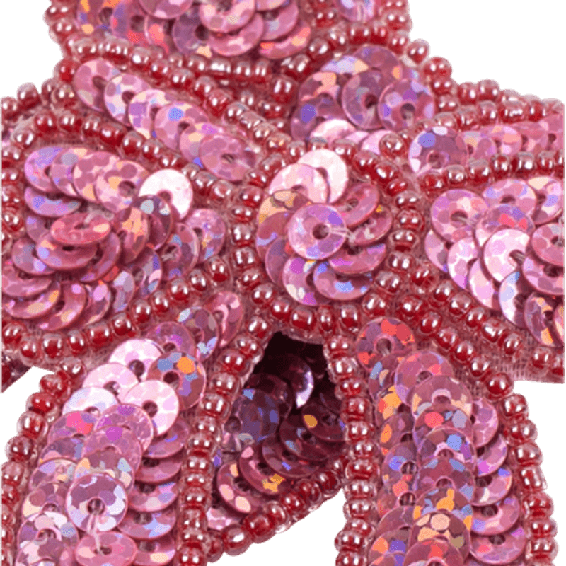 Sequin Bow Hair Clip 2-pk – Rosa hårsløyfe