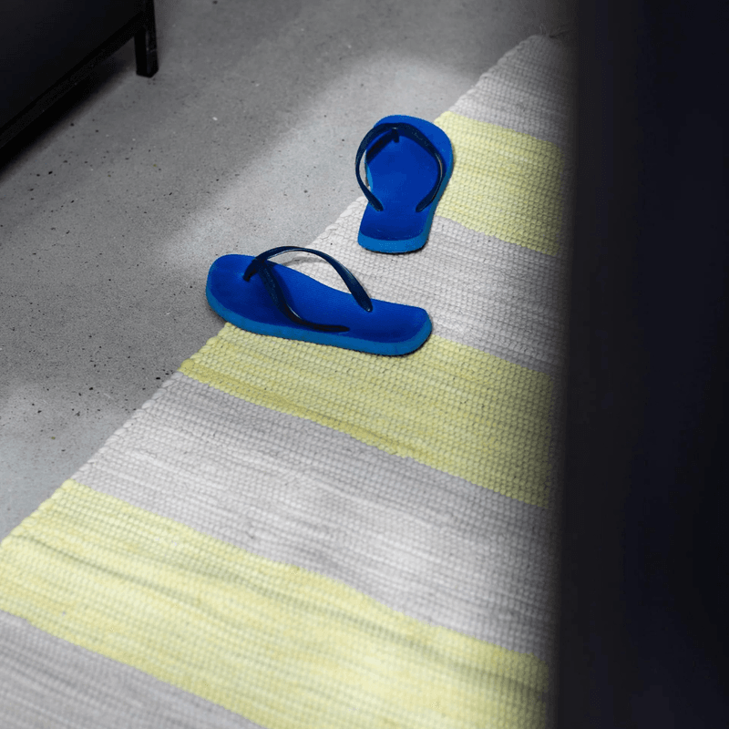Chindi Rug - Neon yellow & Creme