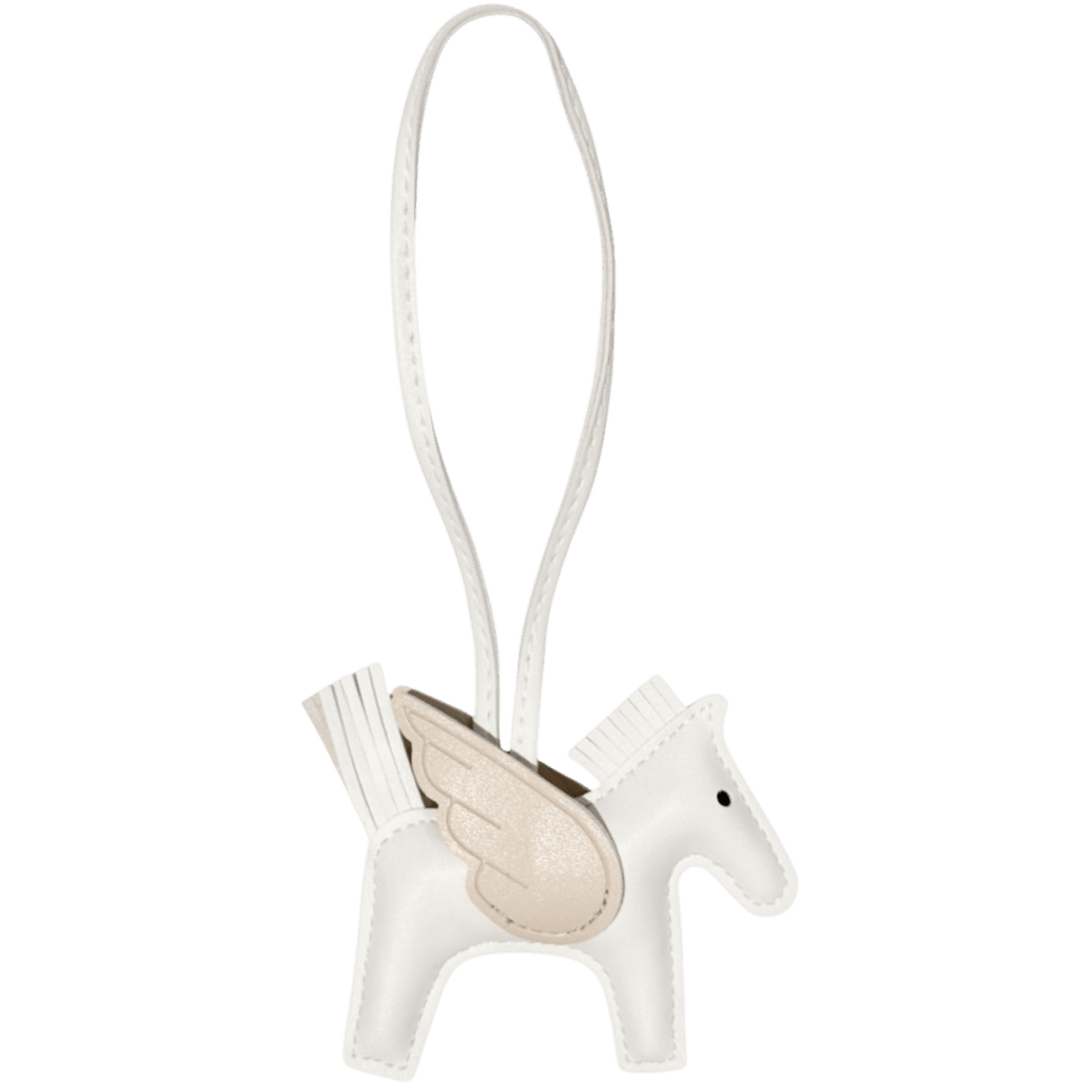 Pony Bag Charm - White / Sand