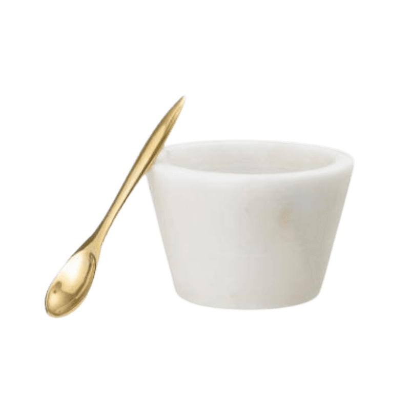 Saltskål med skje 