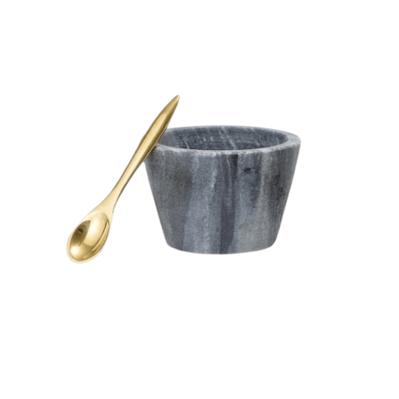 Saltskål med skje 
