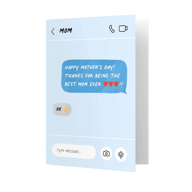 Hovedbilde kort - Mother's Day Text