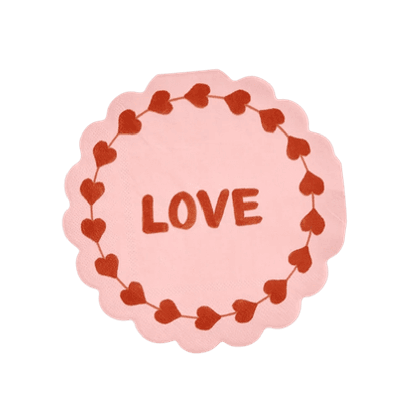 Servietter rund - Love