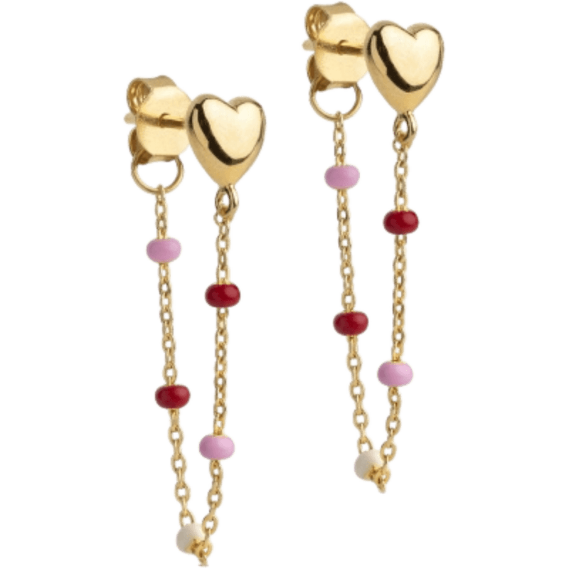 ENAMEL Lola øredobber - Heart, rosie