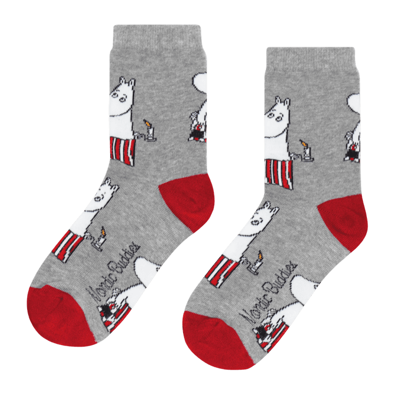 Moomin Mummimamma sokker - Grå/rød
